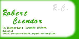 robert csendor business card